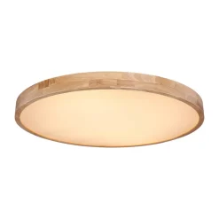 Rainer LED-loftlampe, Ø 80 cm, træ-effekt, metal, CCT