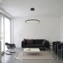 Ralph LED-hængelampe, 1 lyskilde, sort, Ø 60cm