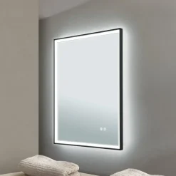 Ramme LED-spejl, 45 x 60 cm, CCT, antidug, dæmpbar