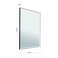 Ramme LED-spejl, 70 x 90 cm, CCT, antidug, dæmpbar