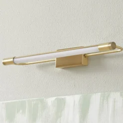 Rapallo LED-væglampe, messing, IP44, 40 cm