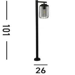 Reed vejlampe, IP44, sort, højde 100 cm, metal