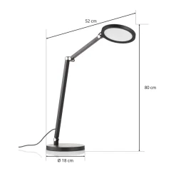 Regina LED-skrivebordslampe med dæmper, sort