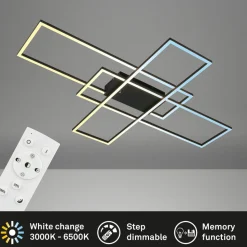 Roami loftlampe, 104x71cm, sort, CCT, fjernbetjening