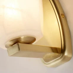 Rocky væglampe, 1 lyskilde, messingfarvet, stål, glas, IP44