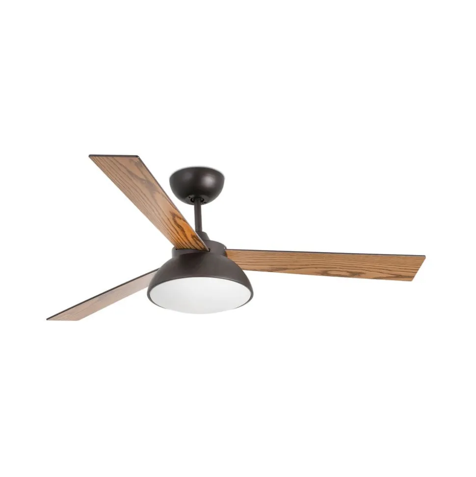 Rodas loftventilator med LED-lampe, brun