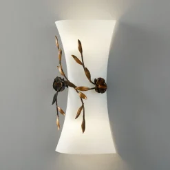 Rosa væglampe med glasskærm