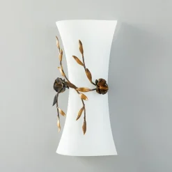 Rosa væglampe med glasskærm