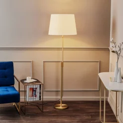 Rothfels Phelandis gulvlampe, dæmper, messing