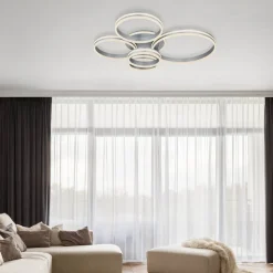 Rubio LED-loftlampe, længde 114 cm, grå, CCT, 5 lyskilder