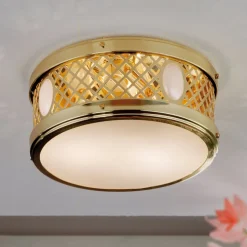 Rund ALT WIEN loftlampe i poleret messing