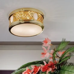 Rund ALT WIEN loftlampe i poleret messing