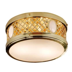 Rund ALT WIEN loftlampe i poleret messing