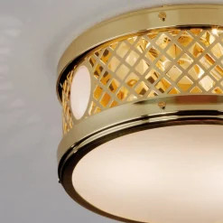 Rund ALT WIEN loftlampe i poleret messing