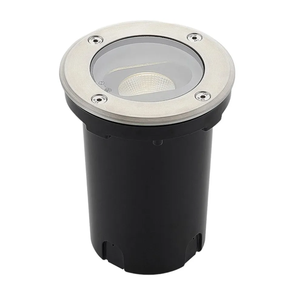 Rund LED nedgravningslampe Doris, stål