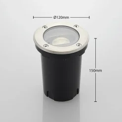 Rund LED nedgravningslampe Doris, stål