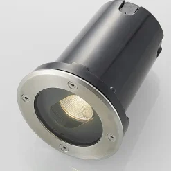 Rund LED nedgravningslampe Doris, stål