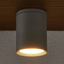 Rund loftlampe Mianna i sølvgrå