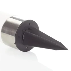 Rund solcellelampe Valea i stål