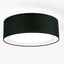 Rund tekstil loftlampe Antoni i sort