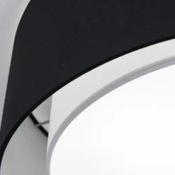 Rund tekstil loftlampe Antoni i sort