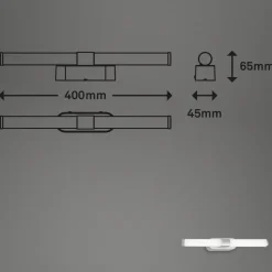 Runt LED-væglampe IP44 direkte 4.000 K mat krom