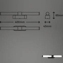 Runt LED-væglampe IP44 direkte 4.000 K sort