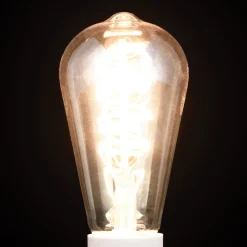 Rustik LED-pære E27 ST64 4 W ravgul 2.200 K dæmpes