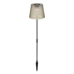 36635-2S solcelle-lampe med jordspyd, 2, sort/røg