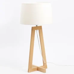Sacha LT bordlampe i stof og træ