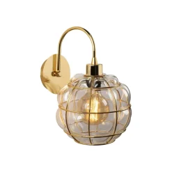 Safderun 402-A væglampe, guld, klar glasskærm