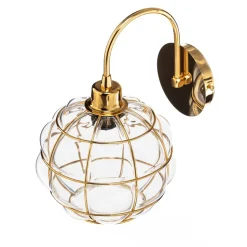 Safderun 402-A væglampe, guld, klar glasskærm