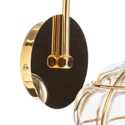 Safderun 402-A væglampe, guld, klar glasskærm