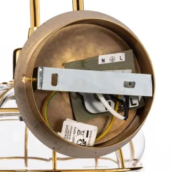 Safderun 402-A væglampe, guld, klar glasskærm