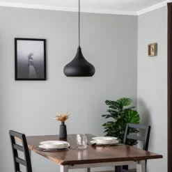 Saglam 3774 hængelampe 1 lyskilde Ø30cm sort/guld