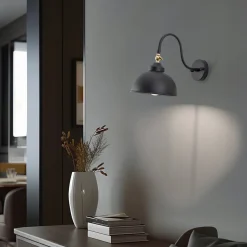 Saglam 3742 væglampe, justerbar, sort