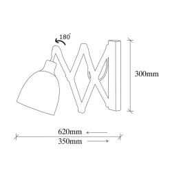 Sakselampe Sivani MR-725 sort/guld antik