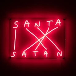 Santa-Satan dekorativ LED-væglampe, rød