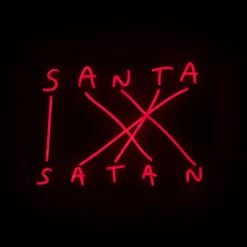 Santa-Satan dekorativ LED-væglampe, rød