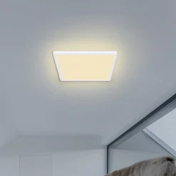 Sapana LED-loftlampe, kantet, kan dæmpes, hvid