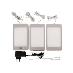 Saskia LED-underskabsbelysning, sæt med 3, kontakt