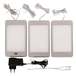 Saskia LED-underskabsbelysning, sæt med 3, kontakt