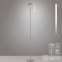 Schöner Wohnen LED-akku-gulvlampe Bellies, sandbrise, IP54