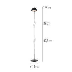 SCHÖNER WOHNEN LED-akku-gulvlampe Bellies, sort, IP54