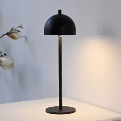 SCHÖNER WOHNEN LED-batteridrevet bordlampe Bellies, sort, IP54