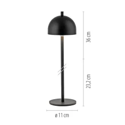 SCHÖNER WOHNEN LED-batteridrevet bordlampe Bellies, sort, IP54