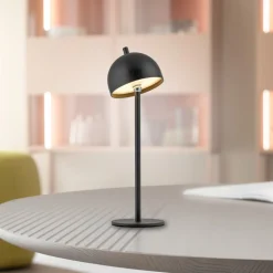 SCHÖNER WOHNEN LED-batteridrevet bordlampe Bellies, sort, IP54