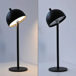 SCHÖNER WOHNEN LED-batteridrevet bordlampe Bellies, sort, IP54