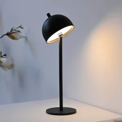 SCHÖNER WOHNEN LED-batteridrevet bordlampe Bellies, sort, IP54