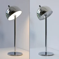 Schöner Wohnen LED-batteridrevet bordlampe Bellies, krom, IP54